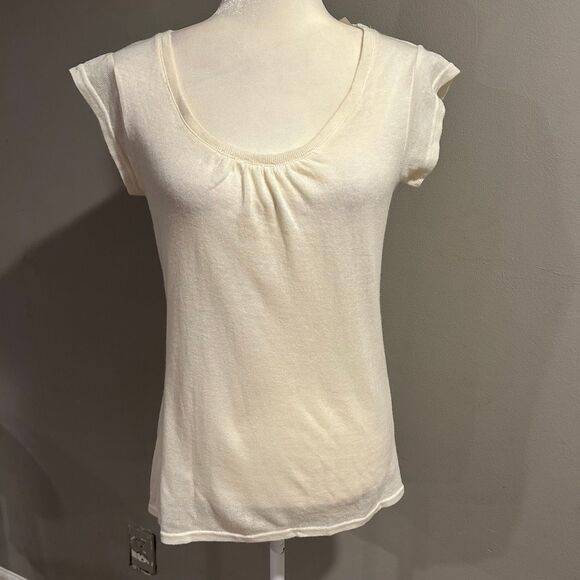NWT Richard Malcolm Linen Blend Short Sleeve Night Top Medium White NEW - Picture 1 of 7